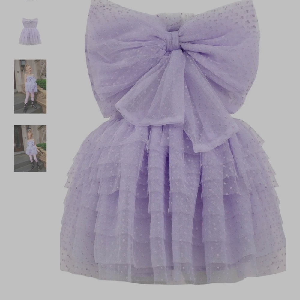 Lola + The Boys Lavender Ruffle Dress